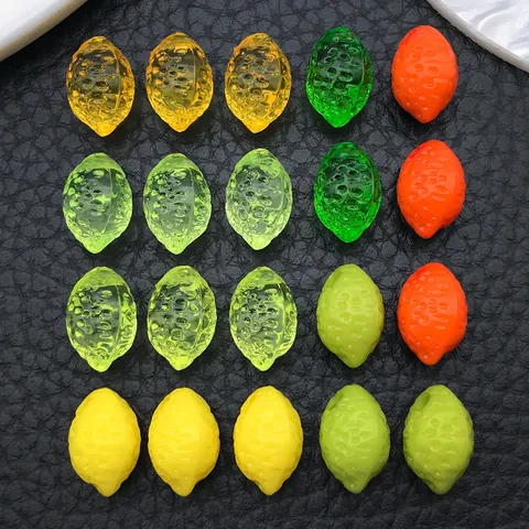 Perles de Fruit Citron en Acrylique Accessoires de Fabrication de Bijoux DIY Perles en Vrac Charmes Pour Bracelet Collier Pendentif Téléphone