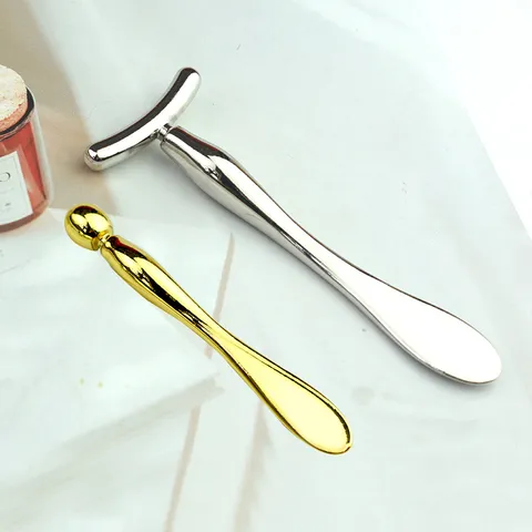 Zinklegering Oogcrème Massagestab Metalen Gezichtsroller T Vorm En Druppel Huidverzorging Gereedschap Voor Ooggebied