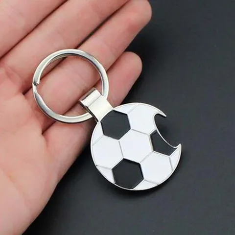 Portachiavi Apribottiglie in Metallo Creativo per Uomo in Lega di Zinco Apribottiglie Birra Catena Chiave Chitarra Calcio Forma Chiave Strumento Portachiavi Regalo