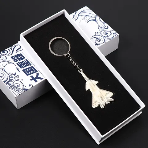 Metal Fighter Jet Keychain Military Aircraft Model Key Ring Aviation Commemorative Gift