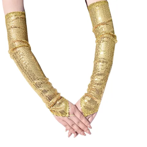 Vintage 1920er Pailletten Lange Handschuhe Für Damen Great Gatsby Fingerschlaufen Reflektierende Kleidung Accessoires Für Latein Tanz Party