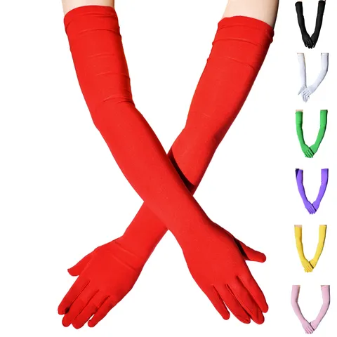 Damen Elastische Lange Handschuhe Sonnenschutz Festival Party Tanz Performance Cosplay Polyester Elasthan Einfarbig Armstulpen