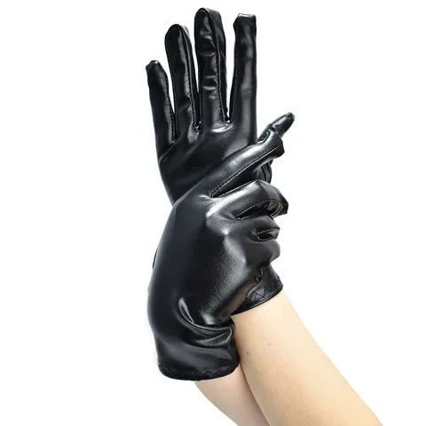 Wetlook Lackleder Kurze Handschuhe Punk Glänzend Performance Tanz Bühne Kostüm Party Handschuhe Für Erwachsene