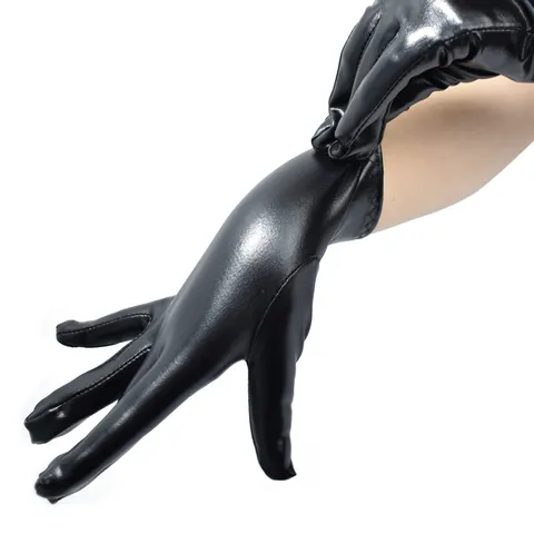 Wetlook Lackleder Kurze Handschuhe Punk Glänzend Performance Tanz Bühne Kostüm Party Handschuhe Für Erwachsene