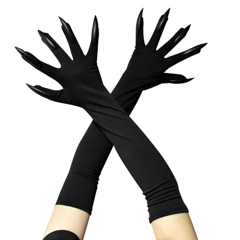 Halloween Lange Nagels Heksen Handschoenen Gothic Cosplay Klauwen Rekwisiet Voor Vrouwen Maskerade Party Kostuum Accessoires