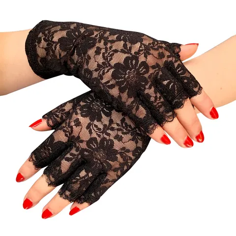 Damen Sommer Spitze Halbfinger Sonnenschutz Handschuhe Kurz Kostüm Party Knigge Kleid Blumen Jacquard Dekorative Handschuhe Zum Autofahren