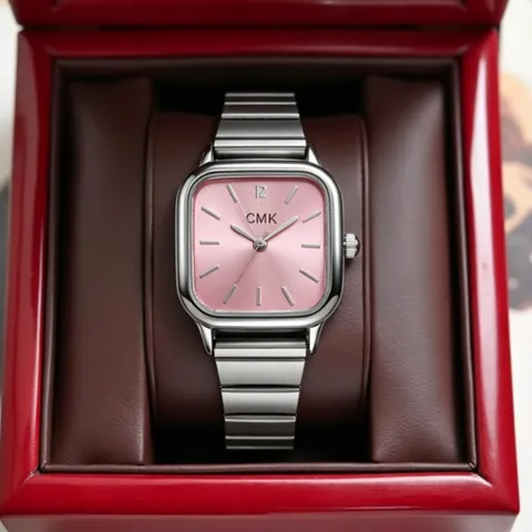Square Case Women's Quartz Watch With Stainless Steel Mesh Band Retro Style Literary Elegant Wristwatch For Lady Daily Decor