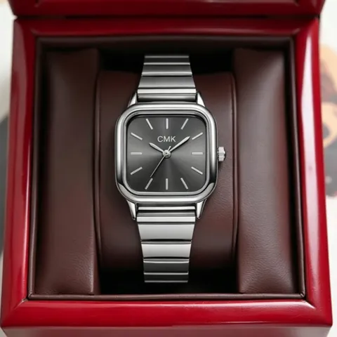 Square Case Women's Quartz Watch With Stainless Steel Mesh Band Retro Style Literary Elegant Wristwatch For Lady Daily Decor