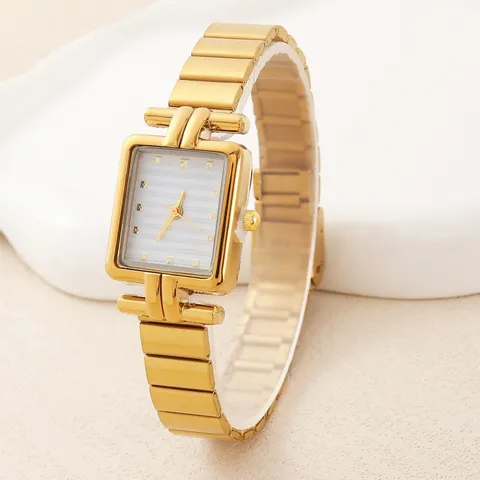 Damen Quadratisches Zifferblatt Quarzuhr Luxus Bambus Armbanduhr Elegante Minimalistische Dress Uhr Mode Schmuck Accessoire