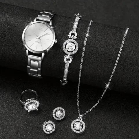Damen Quarz Uhr Armband Set Edelstahl Armbanduhr Mit Liebe Herz Stern Strass Schmuck Geschenk