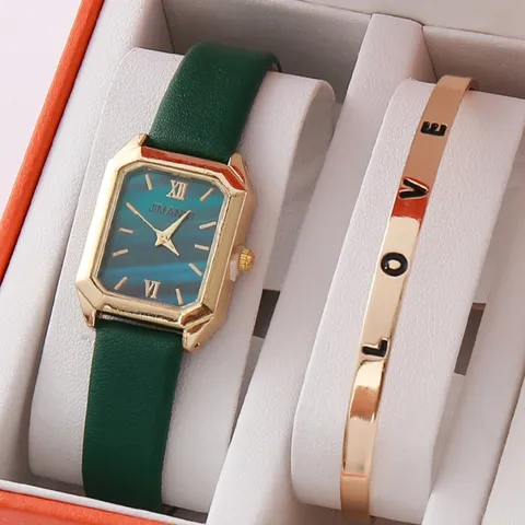 Mode Femmes Montre Quartz Et Ensemble Bracelet Strass Bracelet Alliage Montre Poignet Décontractée Pour Dames