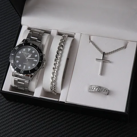 Geneva Orologio al Quarzo da Uomo d'Affari Cinturino in Maglia di Lega Orologio da Polso Impermeabile Minimalista Lusso Orologio Analogico