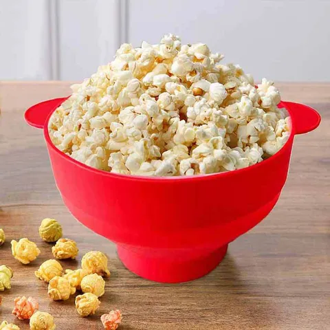 Opvouwbare Siliconen Popcorn Kom Geschikt voor Magnetron Popcorn Maker Emmer Met Deksel En Handgrepen Keuken Kookgereedschap