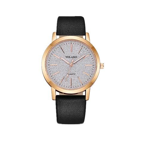 YOLAKO Orologio da Donna al Quarzo con Strass Quadrante Scintillante Cielo Stellato Cassa in Lega Cinturino in Similpelle con Bracciale