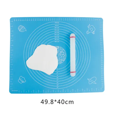 Silicone Kneading Dough Baking Mat With Measurement Grids Thickened Heat Resistant Pastry Mat For Kitchen Baking Tool