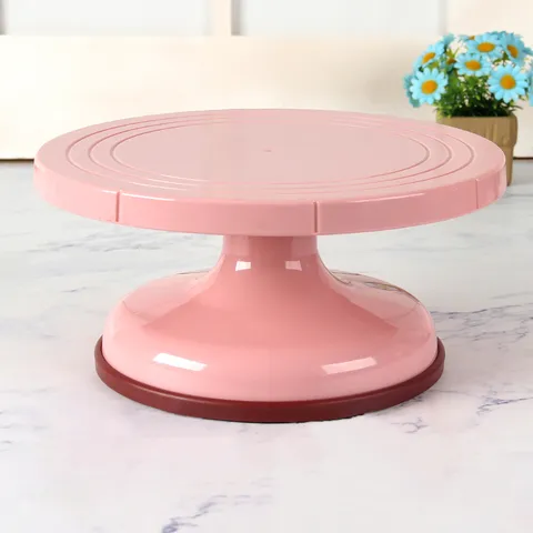 Baking Tool DIY Cake Turntable Plastic Rotating Cake Stand Frosting Stand With Non-Slip Base For Kitchen Baking Home Decor