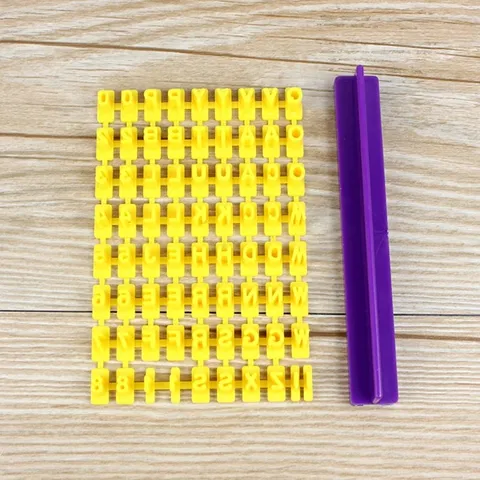 DIY Cookie Stamp Mold Letter Number Symbol Embosser Movable Type Printing Cake Baking Tool PP Plastic