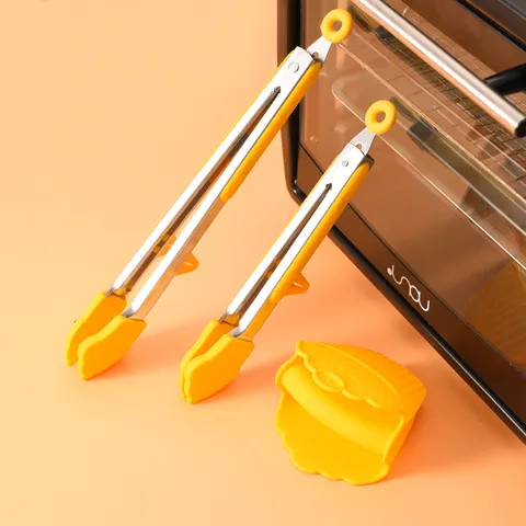 Roestvrij Stalen Voedseltang En Hittebestendige Siliconen Handschoen Keuken Koken Bakken Grill Gereedschap Set