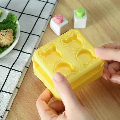 Mini Cartoon Bear Rice Ball Mold Plastic DIY Sushi Maker Cute Rice Shaping Tool Kitchen Bento Accessories
