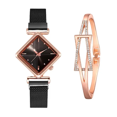 Orologio da Donna Cielo Stellato Quadrante Diamantato Cinturino in Maglia con Bracciale Farfalla Strass Elegante Orologio da Polso