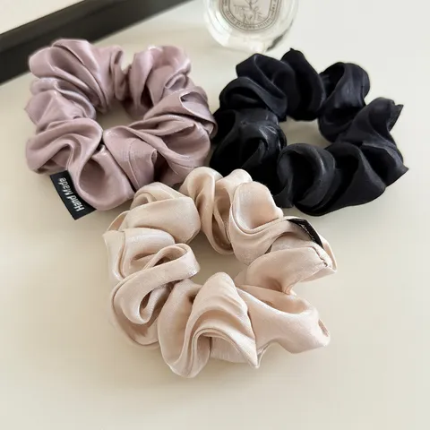 Korean Style Pearlescent Yarn Pleated Scrunchie High Glossy Hair Tie Elegant Ponytail Elastic Hair Band Women Fashion Hair Accessories