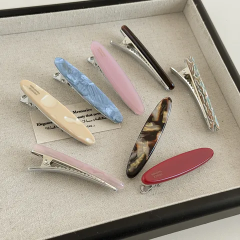 Handgefertigte Frankreich Acetat Haarklammer Elegante Marmor Schnabelclip Minimalistische Alligator Clip Für Damen Süßer Haarschmuck