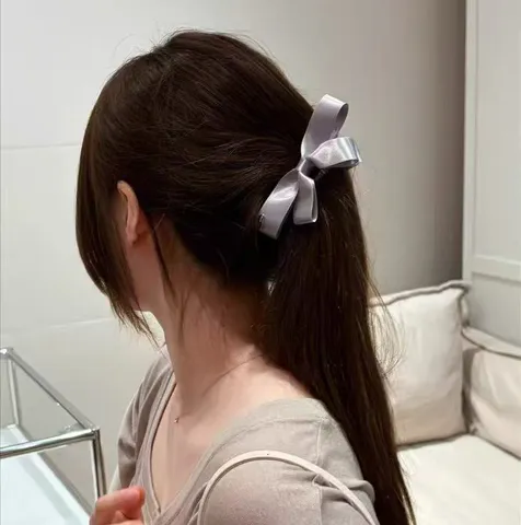 Koreanischer Stil Satin Schleife Bananen-Clip Für Damen Eleganter Einfarbiger Haargreifer Zartes Pendeln Haarschmuck