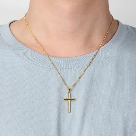 925 Sterlingsilber Kreuz Anhänger Halskette Für Herren Hip Hop Einfaches Kreuz Schmuck Mit Kordelkette Lederband Halskette