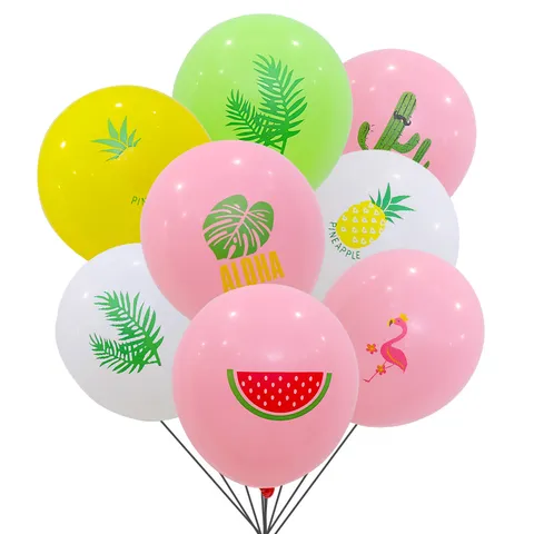 Hawaiian Party Decorations Latex Balloons Flamingo Pineapple Monstera Leaf Printed Tropical Tropical Party Supplies Decor
