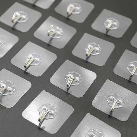 Transparente Starke Klebehaken Spurlose Wandhaken Lochfrei Schwerlast Wandmontierter Haken Für Küche Badezimmer Büro Aufbewahrung