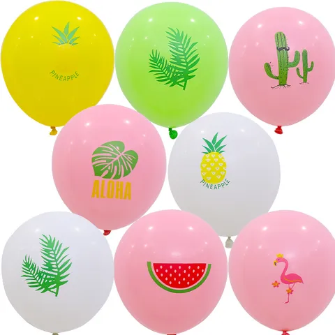 Hawaiian Party Decorations Latex Balloons Flamingo Pineapple Monstera Leaf Printed Tropical Tropical Party Supplies Decor
