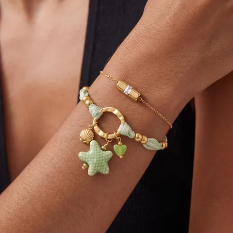 Boho Edelstahl Stoff Strass Strand Urlaub Charm Armband Für Damen Gold Ton Muschel Seestern Conch Gewebtes Seil Armband Eleganter Täglicher Schmuck