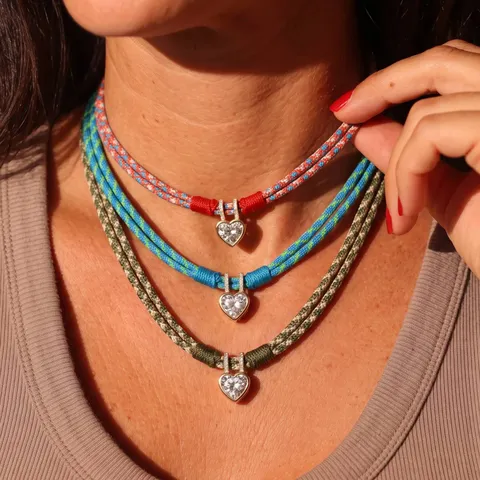 Retro Layered Fabric Cord Woven Choker Copper Rhinestone Heart Pendant Necklace Minimalist Geometric Layered Statement Necklaces Jewelry For Women Men