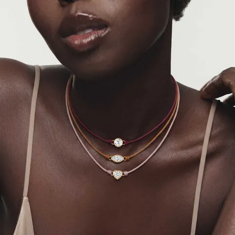 Roestvrij Stalen Geometrische Strass Touwketting Voor Vrouwen Minimalistisch Verguld Gekleurd Touw Ketting Hart Rond Vierkant Hanger Sieraden Cadeau
