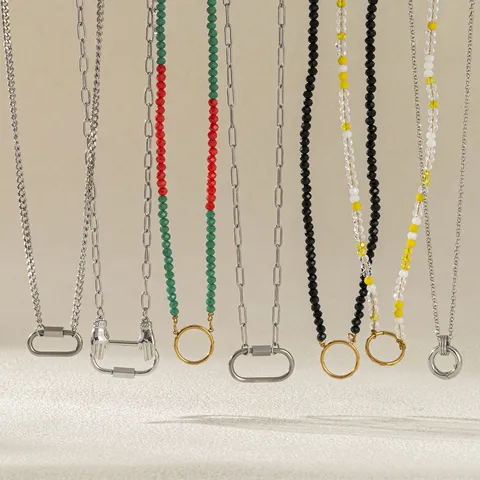 Minimalistisch Roestvrij Staal DIY Basis Kettingschakel Open Ring Geometrisch Ketting Voor Heren Dames Vacuüm Verguld Goud Zilver Sieraden Ketting Cadeau