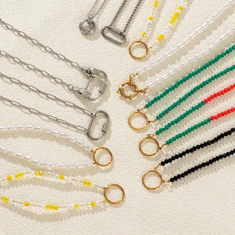 Minimalistisch Roestvrij Staal DIY Basis Kettingschakel Open Ring Geometrisch Ketting Voor Heren Dames Vacuüm Verguld Goud Zilver Sieraden Ketting Cadeau