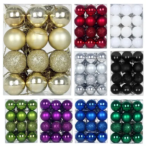 Modern Galvanisiert Kunststoff Weihnachtskugeln Set Glänzend Matt Glitzer Christbaumkugeln Kreative Weihnachtsbaum Hängende Ornamente Feiertag Party Home Decor Dekorieren