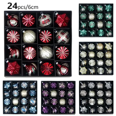 Set di Palline di Natale Stile Americano Galvanizzato Dipinto Per Decorazione Albero Festivo Palline Decorative Confezione Regalo