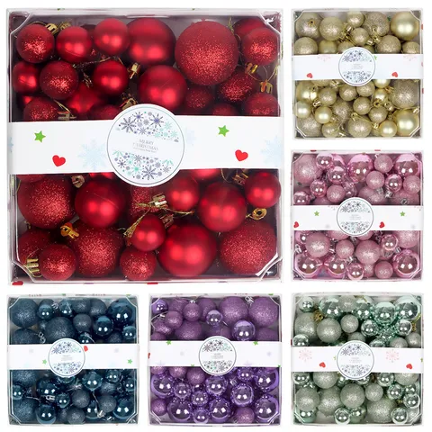 Electroplated Plastic Christmas Balls Shiny Matte Glitter Xmas Tree Hanging Ornaments For Home Party Holiday Decor