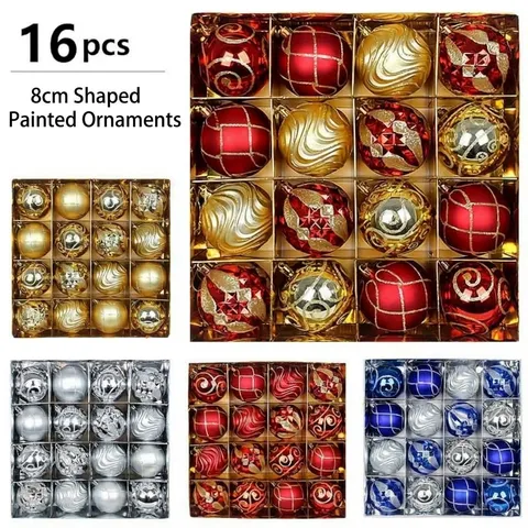 European Painted Electroplated Plastic Christmas Ball Ornaments Glitter Swirl Pattern Holiday Tree Hanging Baubles Decoration Gifts For Home Party Festive Decor