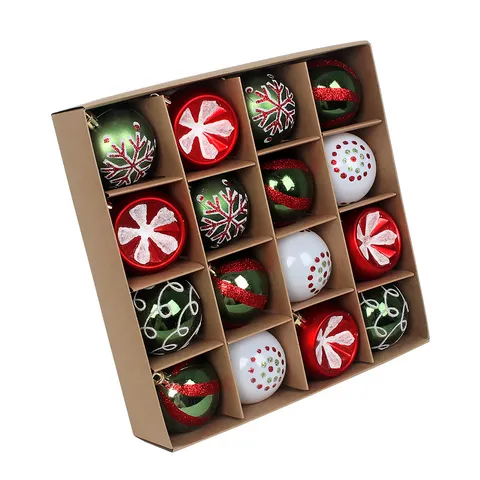 Galvanisiert Bemalt Kunststoff Weihnachtskugeln Set Glänzend Glitzer Schneeflocke Christbaumkugeln Ornamente Für Feiertag Weihnachtsbaum Dekorationen Party