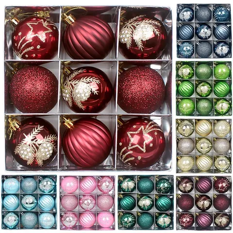 Bolas de Navidad Pintadas Adornos Colgantes Inastillables Galvanizados Para Árbol de Navidad Ventana Hogar Fiesta Suministros