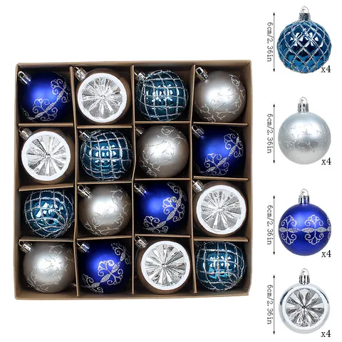 Galvanisiert Bemalt Kunststoff Weihnachtskugeln Set Glänzend Glitzer Schneeflocke Christbaumkugeln Ornamente Für Feiertag Weihnachtsbaum Dekorationen Party