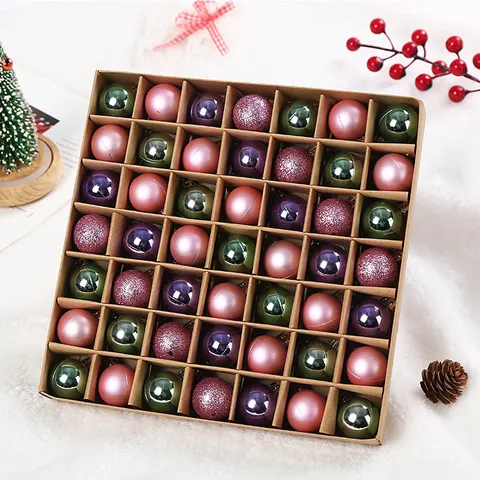 Luxury Plastic Electroplated Christmas Balls Multicolor Glitter Christmas Tree Baubles Hanging Ornaments For Holiday Party Home Decor