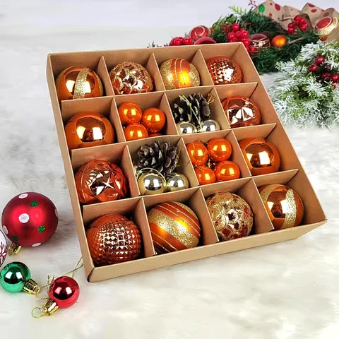 Modern Plastic Christmas Balls Hanging Ornaments Painted Glitter Christmas Tree Decorative Balls For Festival Home Holiday Party Decor
