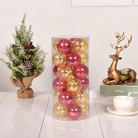Modern Plastic Transparent Christmas Ball Set Glitter Filled Baubles Hanging Tree Ornaments For Holiday Party Home Decoration