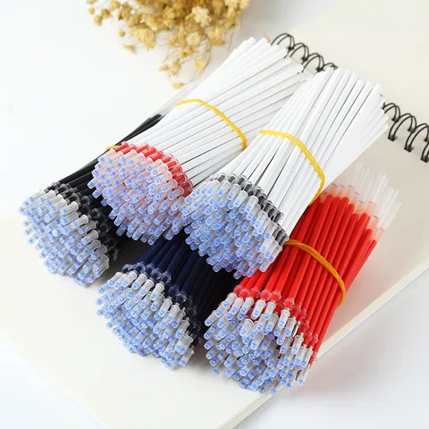 0.5mm Gelpen Vulling Zwart Blauw Rood Inkt Fijne Punt Balpen Vulling Kunststof School Kantoor Schrijfwaren