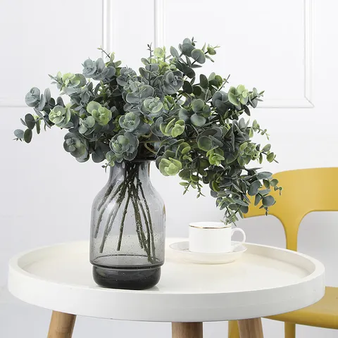 Artificial Eucalyptus Single Money Leaf Branch Fake Greenery Plant For Indoor Home Wedding Party Floral Arrangement Decor