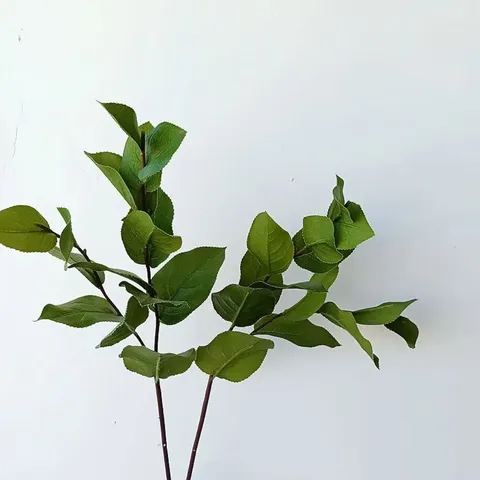Artificial Saba Leaf Single Branch Silk Fake Flower Green Foliage Plant For Home Decor Interior Decoration Photography Props