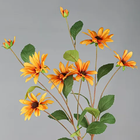 Artificial Sunflower Silk Flower Single Stem Fake Daisy Plant For Home Decor Wedding Party Floral Arrangement